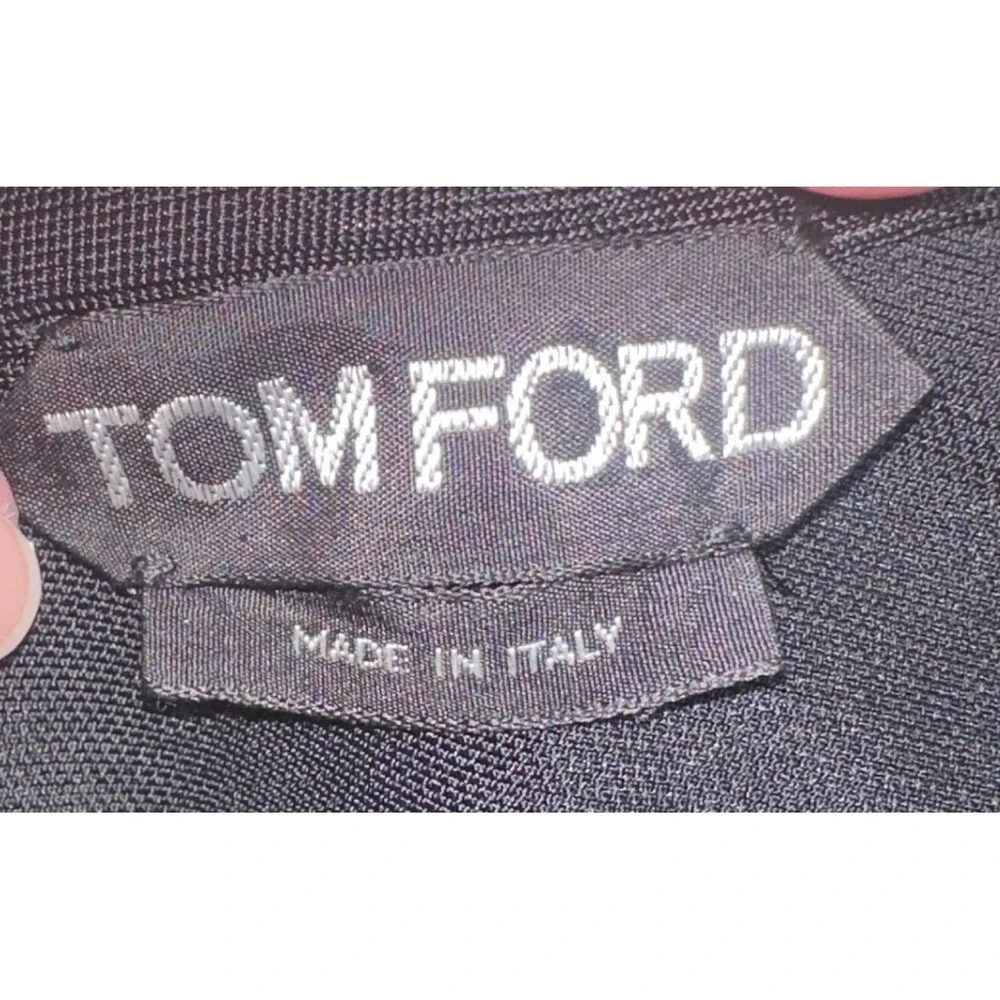 Tom Ford Black Ruched One‎ Shoulder Sequin Strap Evening Gown ABJ855 Size 42 IT